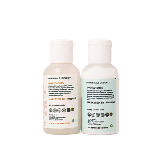 Happietail's Natural Pet Shampoo & Conditioner - 60ml EACH