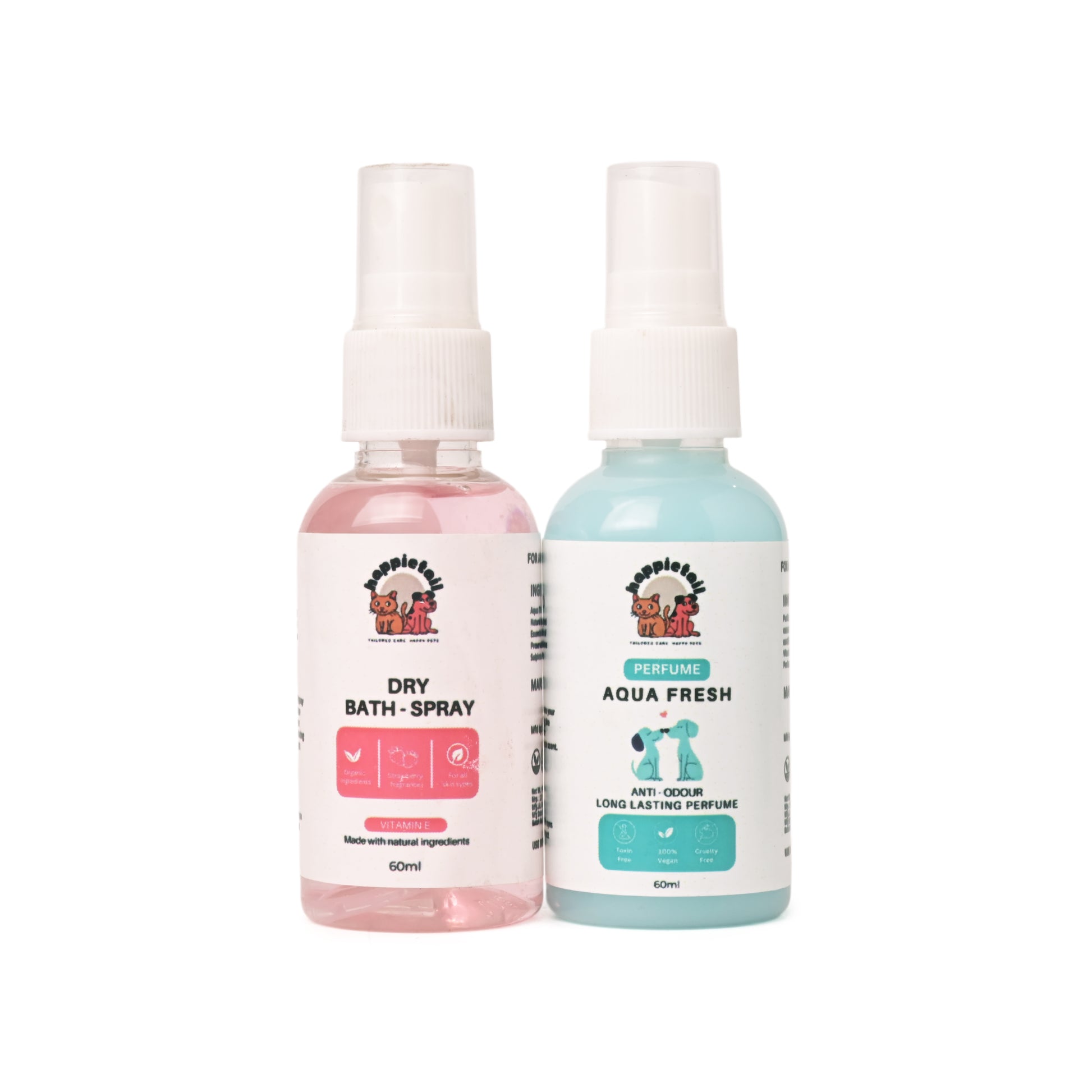 Happietail's  Dry Bath Spray and Aqua Fresh Perfume Duo