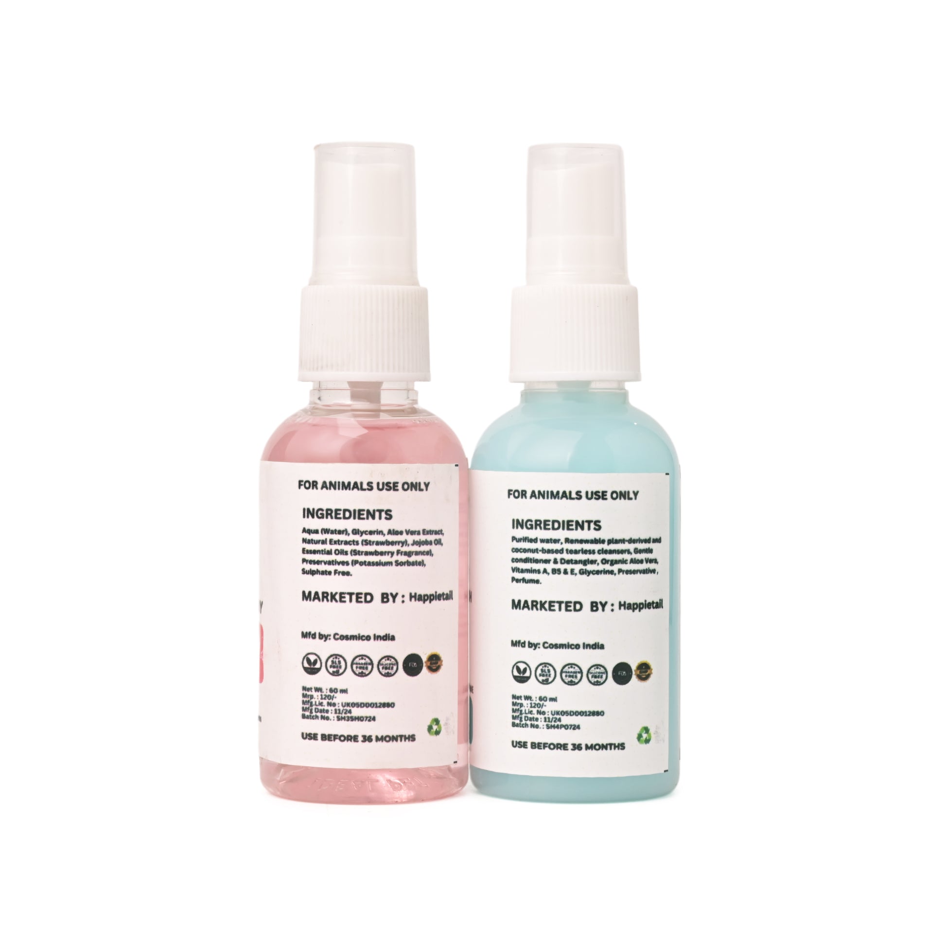 Happietail's  Dry Bath Spray and Aqua Fresh Perfume Duo