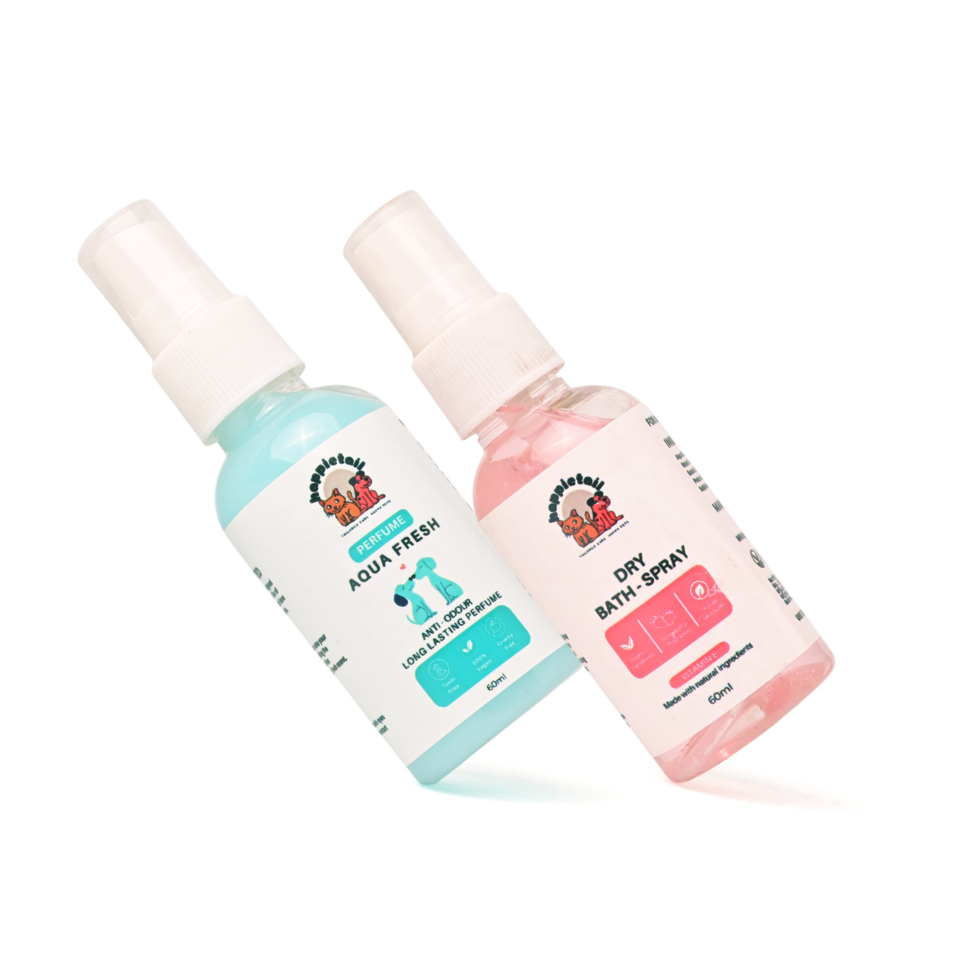 Happietail's  Dry Bath Spray and Aqua Fresh Perfume Duo