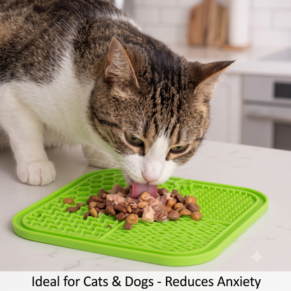 HappieTail™ Pet Slow Feeder Silicone Mat | Anti-Anxiety Lick Mat for Dogs & Cats